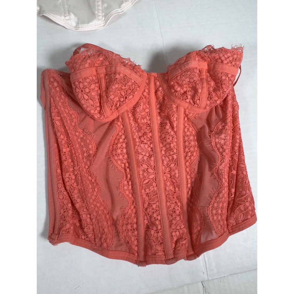 Shein Corset Bustier Top Set 4 Pieces Light Blue Beige Pink‎ Black Satin Lace - Picture 6 of 7